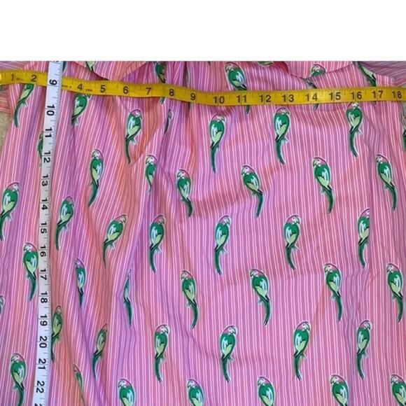 Crown & Ivy Medium Dress 100% Cotton Parrot Boho Resort Dress Preppy Button Back - Picture 14 of 16